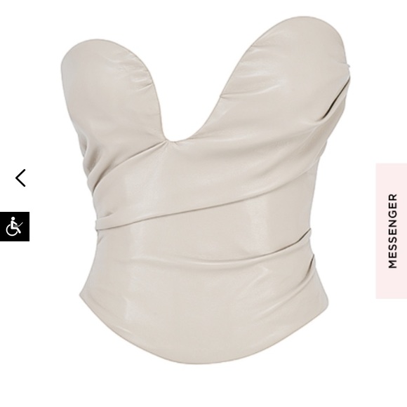 **SOLD** HOUSE OF CB Saffira Fog Plunge Vegan Leather Corset - Picture 3 of 5